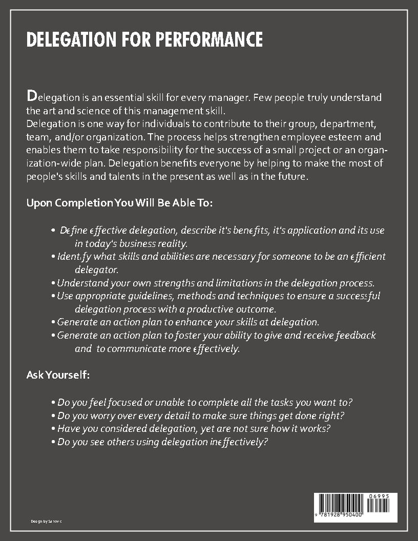 Delegating Back Cover